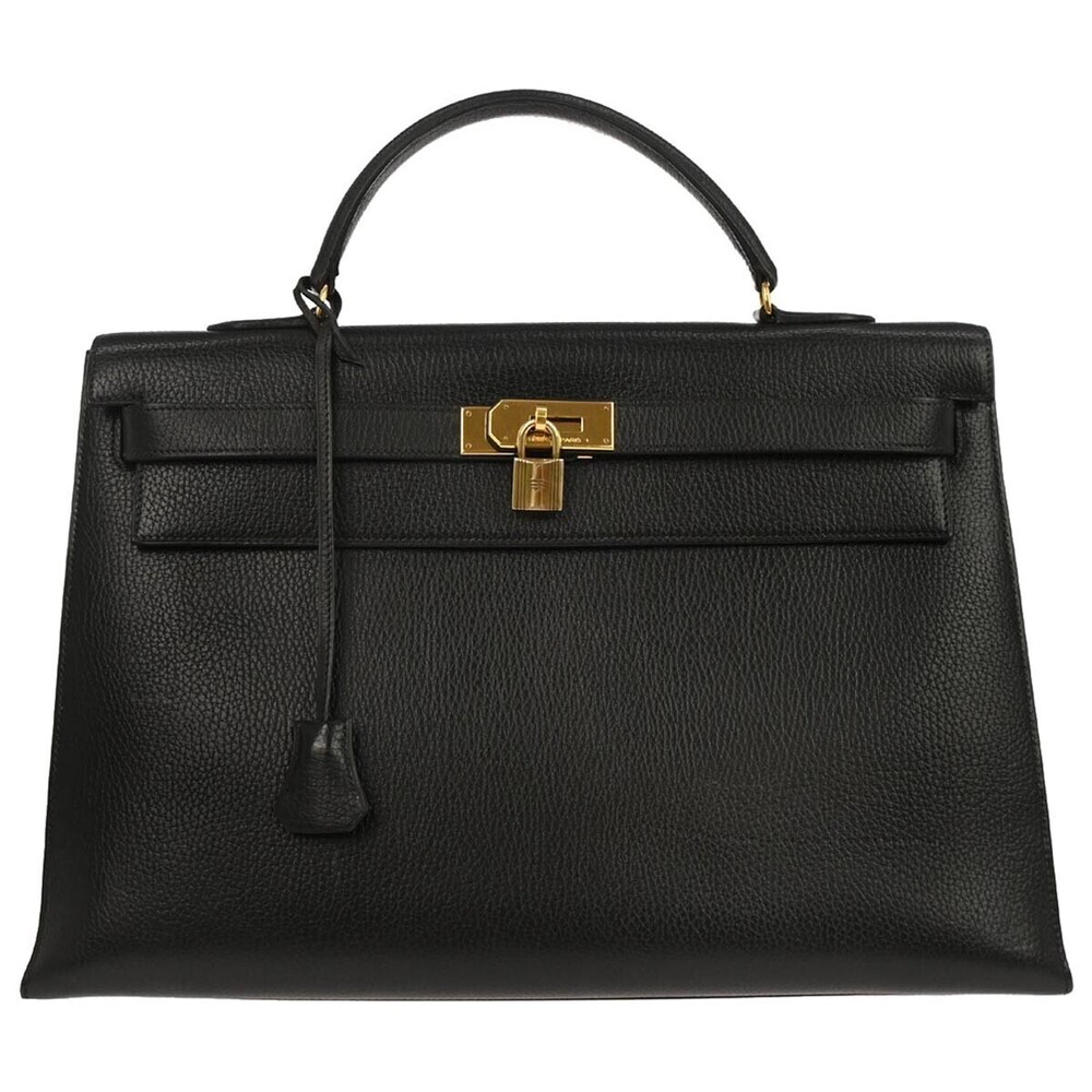 Hermes Kelly Black Ardennes with Gold Hardware 40